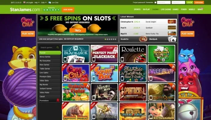 Stan James Casino Review Header