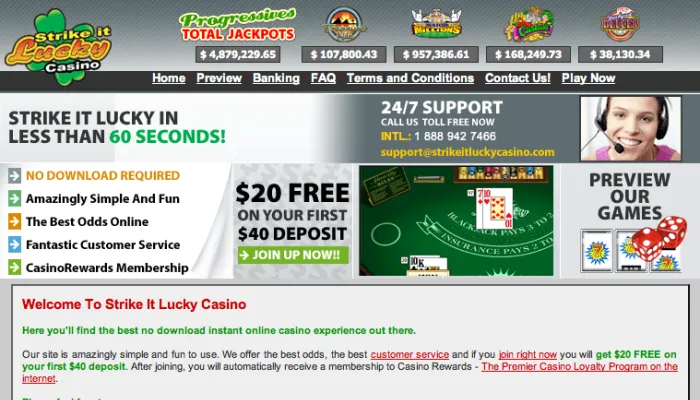 Strike It Lucky Casino Review Header