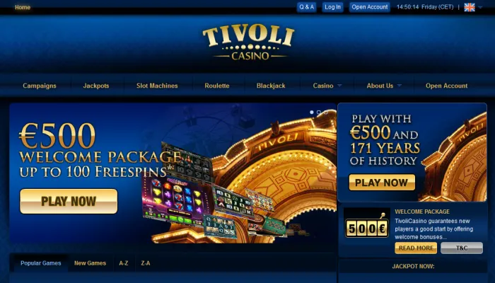 Tivoli Casino Review Header