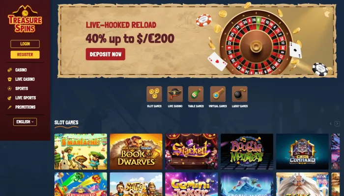 Treasure Spins Casino Review Header
