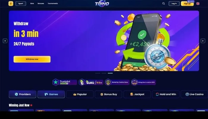 Trino Casino Review Header