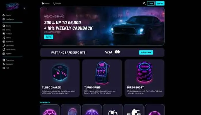 Turbo Wins Casino Review Header