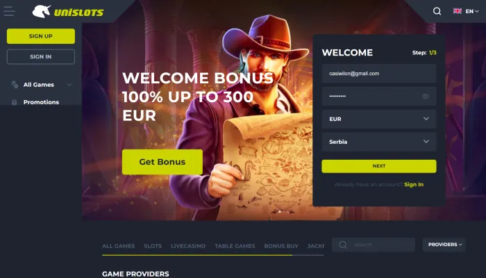 Unislots Casino Review Header