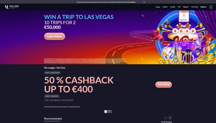 Vegas Lounge Casino Review Header