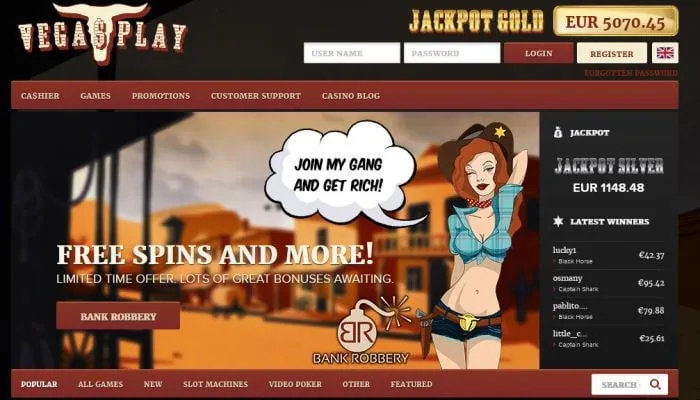VegasPlay Casino Review Header
