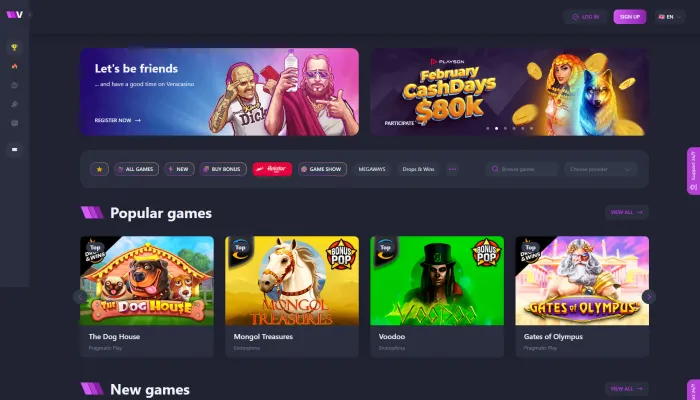 Vera Casino Review Header