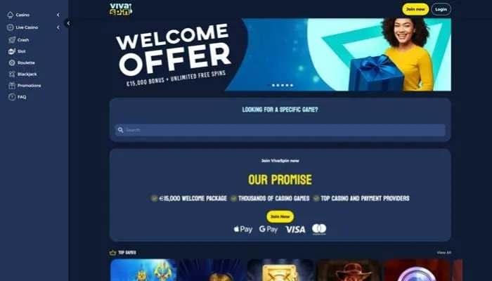 Vivaspin Casino Review Header