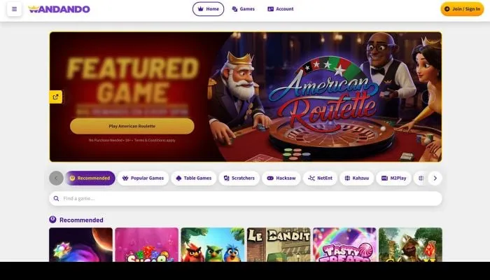 Wandando Casino Review Header