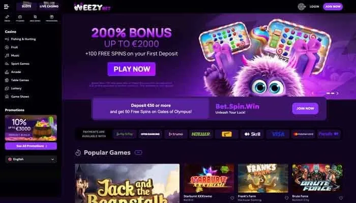 WeezyBet Casino Review Header