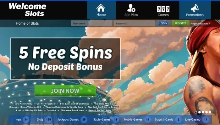 Welcome Slots Casino Review Header