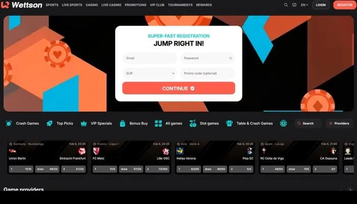 Wettson Casino Review Header