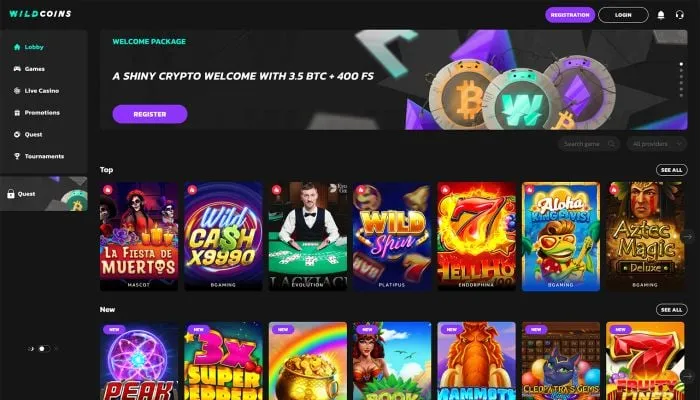 WildCoins Casino Review Header