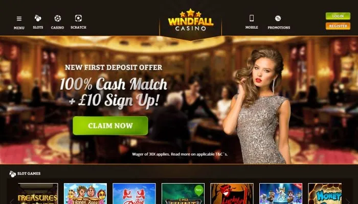Windfall Casino Review Header