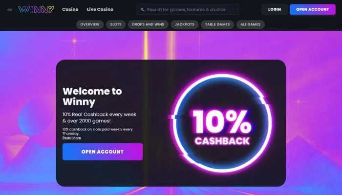 Winny Casino Review Header